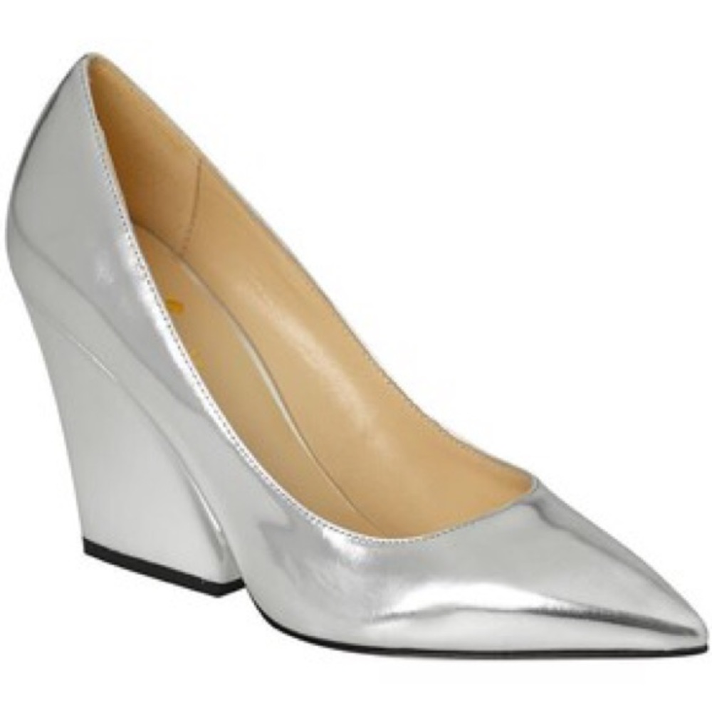 Kate Spade Padme Wedge - Silver/Metallic Patent Leather - Size 8 B